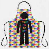 LGBTQ Gay Man Silhouette und Regenbogen Männer Schürze (Vorderseite)