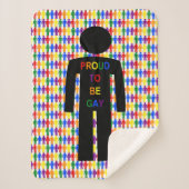 LGBTQ Gay Man Silhouette und Regenbogen Männer Sherpadecke (Vorderseite)