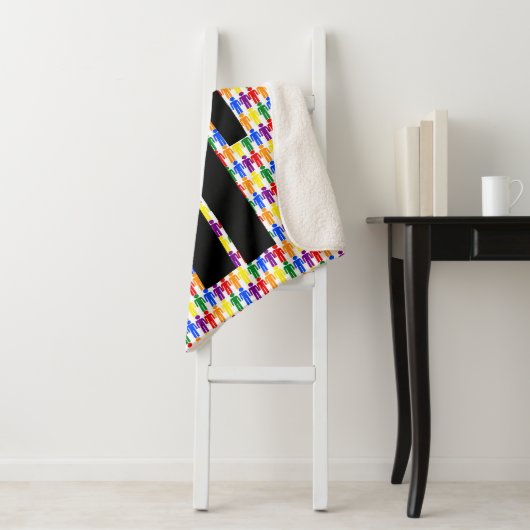 LGBTQ Gay Man Silhouette und Regenbogen Männer Sherpadecke (Beispiel)