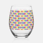 LGBTQ Gay Man Silhouette und Regenbogen Männer Weinglas Ohne Stiel (Rechts)