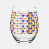 LGBTQ Gay Man Silhouette und Regenbogen Männer Weinglas Ohne Stiel (Links)