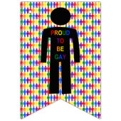 LGBTQ Gay Man Silhouette und Regenbogen Männer Wimpelkette (Zweite Fahne)
