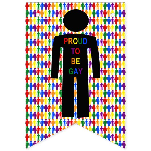 LGBTQ Gay Man Silhouette und Regenbogen Männer Wimpelkette (Zweite Fahne)