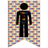 LGBTQ Gay Man Silhouette und Regenbogen Männer Wimpelkette (Erste Fahne)