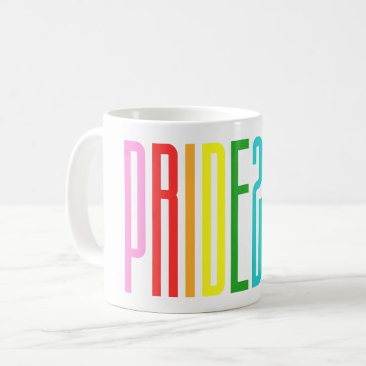 LGBTQ Gay Pride 2019 Regenbogenfarben Kaffeetasse (Vorderseite Links)