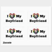 LGBTQ Gay Pride Benutzerdefiniertes Foto I Liebe M Rechteckiger Aufkleber (Blatt)