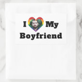 LGBTQ Gay Pride Benutzerdefiniertes Foto I Liebe M Rechteckiger Aufkleber (Tasche)