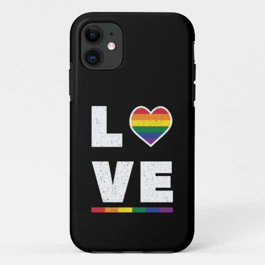 LGBTQ-Gay Pride-Flag Beunruhigte Grunge-Liebe Case-Mate iPhone Hülle (Rückseite)