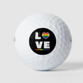 LGBTQ-Gay Pride-Flag Beunruhigte Grunge-Liebe Golfball (Vorderseite)