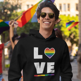 LGBTQ-Gay Pride-Flag Beunruhigte Grunge-Liebe Hoodie