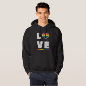 LGBTQ-Gay Pride-Flag Beunruhigte Grunge-Liebe Hoodie (Vorne ganz)