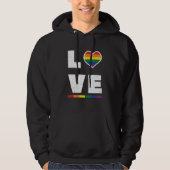 LGBTQ-Gay Pride-Flag Beunruhigte Grunge-Liebe Hoodie (Vorderseite)