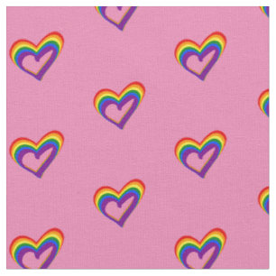 LGBTQ Gay Pride Flag Regenbogen Herz Rosa Stoff