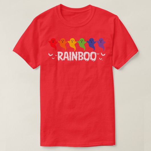 LGBTQ Gay Pride Ghost Rainbow Rainboo Funny Hallow T-Shirt (Design vorne)