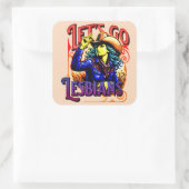 LGBTQ-Gay Pride Lasst uns Lesben gehen Quadratischer Aufkleber (Tasche)