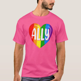 Lgbtq Gay Pride Lgbt Verbündeter Regenbogenflagge T-Shirt