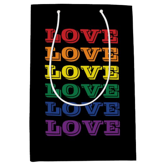 LGBTQ Gay Pride-Liebe Anpassbare, mehrfache Text Mittlere Geschenktüte (Vorderseite)