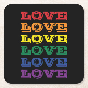 LGBTQ Gay Pride-Liebe Anpassbare, mehrfache Text Rechteckiger Pappuntersetzer