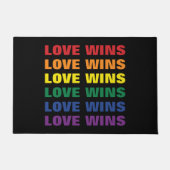 LGBTQ Gay Pride Liebe gewinnt benutzerdefinierbare Fußmatte (Vorderseite)