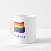 LGBTQ-Gay Pride mit Rainbow-Flag-Sondertext Kaffeetasse (Vorderseite Links)