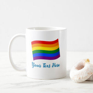 LGBTQ-Gay Pride mit Rainbow-Flag-Sondertext Kaffeetasse