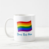 LGBTQ-Gay Pride mit Rainbow-Flag-Sondertext Kaffeetasse (Links)