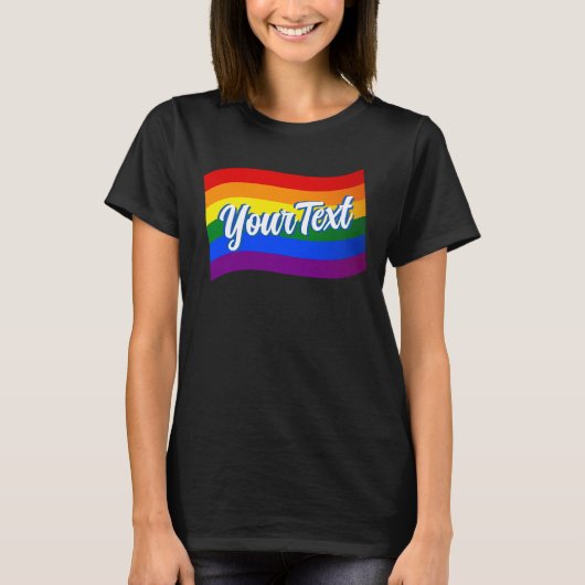 LGBTQ-Gay Pride mit Rainbow-Flag-Sondertext T-Shirt (Vorderseite)