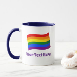 LGBTQ-Gay Pride mit Rainbow-Flag-Sondertext Tasse
