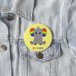 LGBTQ-Gay Pride - niedlicher Elefant mit Regenboge Button