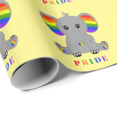 LGBTQ-Gay Pride - niedlicher Elefant mit Regenboge Geschenkpapier (Rolleneckpunkt)