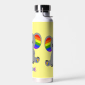 LGBTQ-Gay Pride - niedlicher Elefant mit Regenboge Trinkflasche (Links)