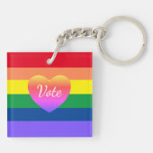LGBTQ Gay Pride Rainbow 2024 Wahl Schlüsselanhänger (Rückseite)