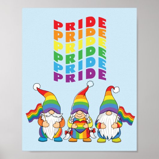 LGBTQ Gay Pride Rainbow Gnomes Poster (Vorne)