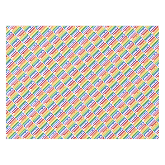 LGBTQ Gay Pride-Regenbogen-Typografie-Muster Tischdecke (Vorderseite (Horizontal))