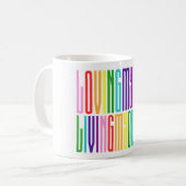 LGBTQ Gay Pride Regenbogenfarbenkennzeichnung Farb Kaffeetasse (Vorderseite Links)