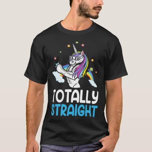 LGBTQ Gay Pride Totally Straight Unicorn 4 T-Shirt (Vorderseite)