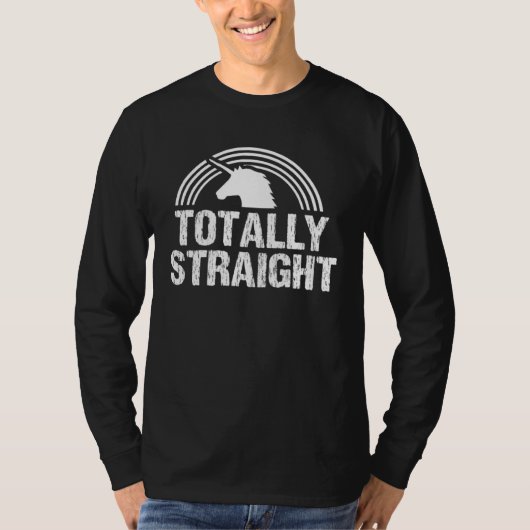 LGBTQ Gay Pride  Totally Straight Unicorn T-Shirt (Vorderseite)