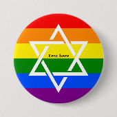LGBTQ Gay Rainbow Flag Jüdischer Star von David Button (Vorderseite)