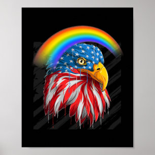 LGBTQ Gedenktag Amerikanischer Flag-Regenbogen Poster