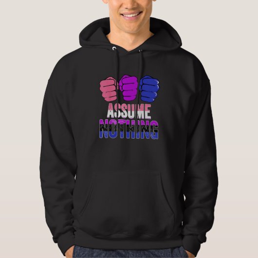 LGBTQ Genderfluid Pride Assume Nothing Gender Flui Hoodie (Vorderseite)