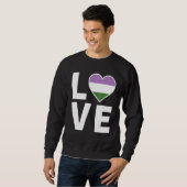 Lgbtq Genderqueer Flag Herz Lgbtqia+ Liebe Geschle Sweatshirt (Vorne ganz)