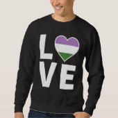 Lgbtq Genderqueer Flag Herz Lgbtqia+ Liebe Geschle Sweatshirt (Vorderseite)