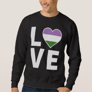 Lgbtq Genderqueer Flag Herz Lgbtqia+ Liebe Geschle Sweatshirt