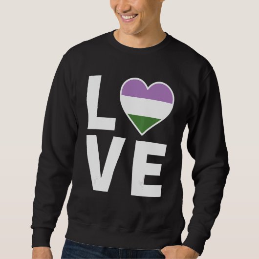 Lgbtq Genderqueer Flag Herz Lgbtqia+ Liebe Geschle Sweatshirt (Vorderseite)