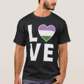 Lgbtq Genderqueer Flag Herz Lgbtqia+ Liebe Geschle T-Shirt (Vorderseite)