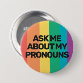 LGBTQ Geschlechterfluktuation fragte meine Ausspra Button (Vorne & Hinten)