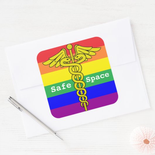 LGBTQ Gesundheitssicherheit Quadratischer Aufkleber (Umschlag)