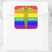 LGBTQ Gesundheitssicherheit Quadratischer Aufkleber (Tasche)