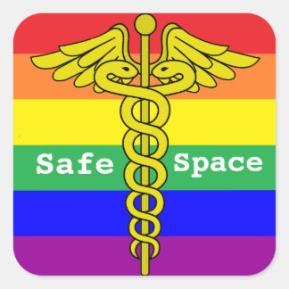 LGBTQ Gesundheitssicherheit Quadratischer Aufkleber