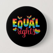 LGBTQ - Gleichberechtigung - Farben für Regenbogen Button (Vorderseite)